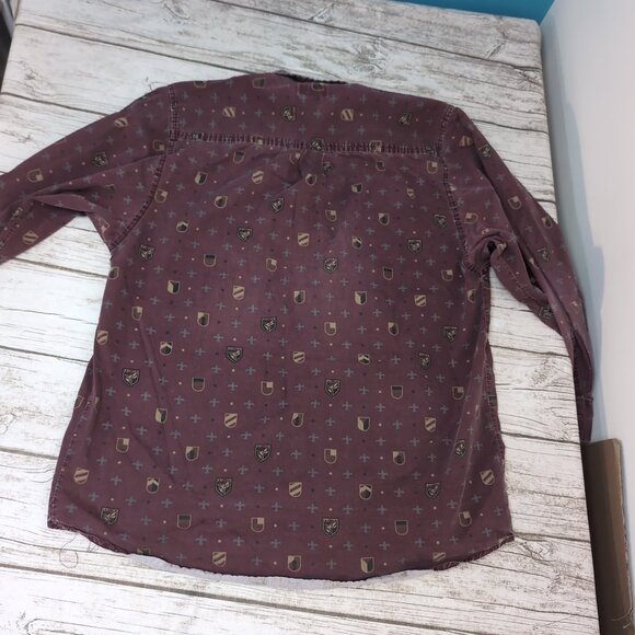 Ducks Unlimited Button-Down Shirt Burgundy Crest Pattern Cotton – Men’s M - Picture 7 of 7
